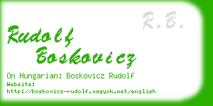 rudolf boskovicz business card